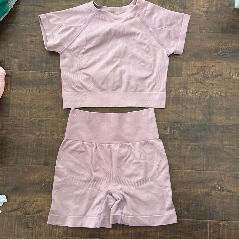 Mauve two piece workout set